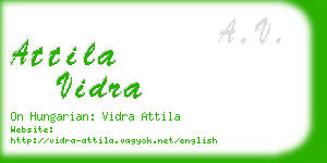 attila vidra business card